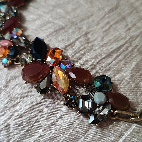 J. Crew Mega Rhinestone Collar Bone Bib Statement Necklace New With Dustbag - Picture 9 of 14